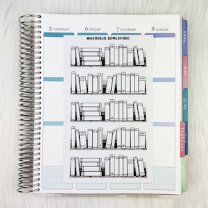 Bookshelf Reading Tracker Stickers - Journaling Stickers - Planner Stickers