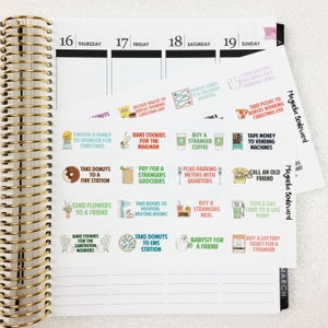 Random Acts of Kindness Bucket List Planner Stickers! Perfect for your Erin Condren, Happy Planner, Day Designer, Bullet Journal, ETC