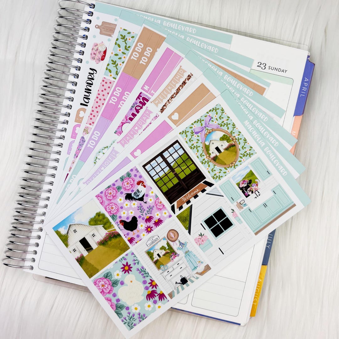 Farmhouse - Vertical Weekly Planner Sticker Kit - Etsy