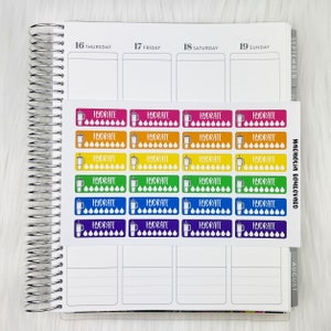 Bold Hydrate Water Tracker Planner Stickers - Stanley Cup - Functional Stickers