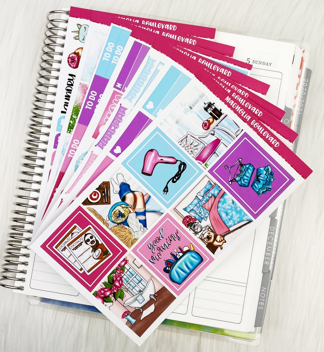 GRWM Vertical Weekly Planner Sticker Kit - Etsy