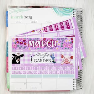 March Monthly Kit - EC Monthly Planner Sticker Kit - 7x9 Life Planner Stickers