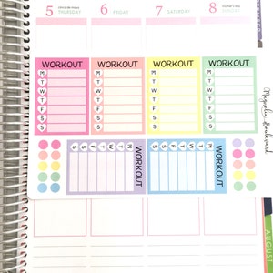 Pastel Workout Stackable Sidebar Checklist Planner Stickers! Perfect for your Erin Condren Life Planner!