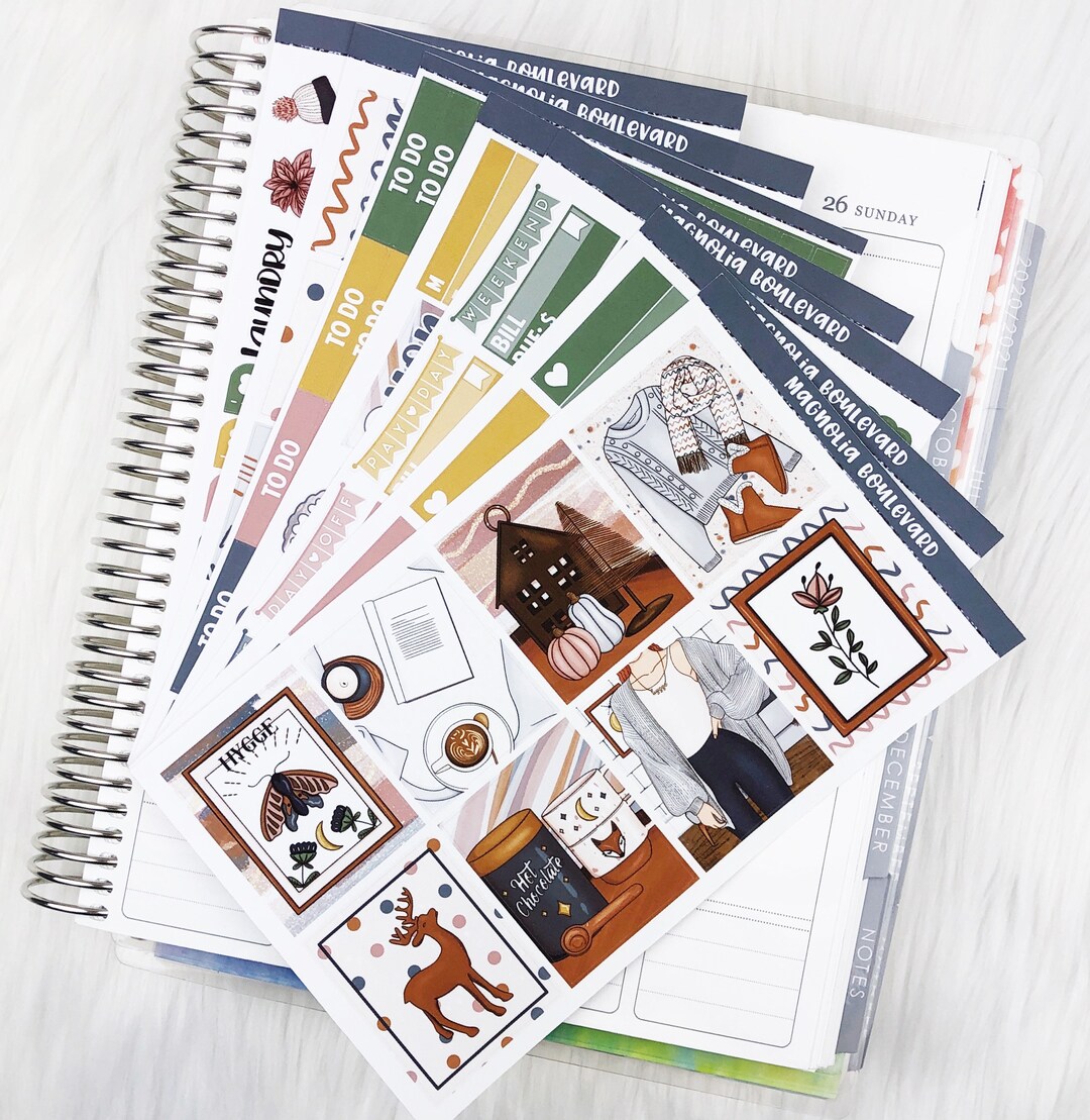Hygge - Vertical Weekly Planner Sticker Kit - Etsy