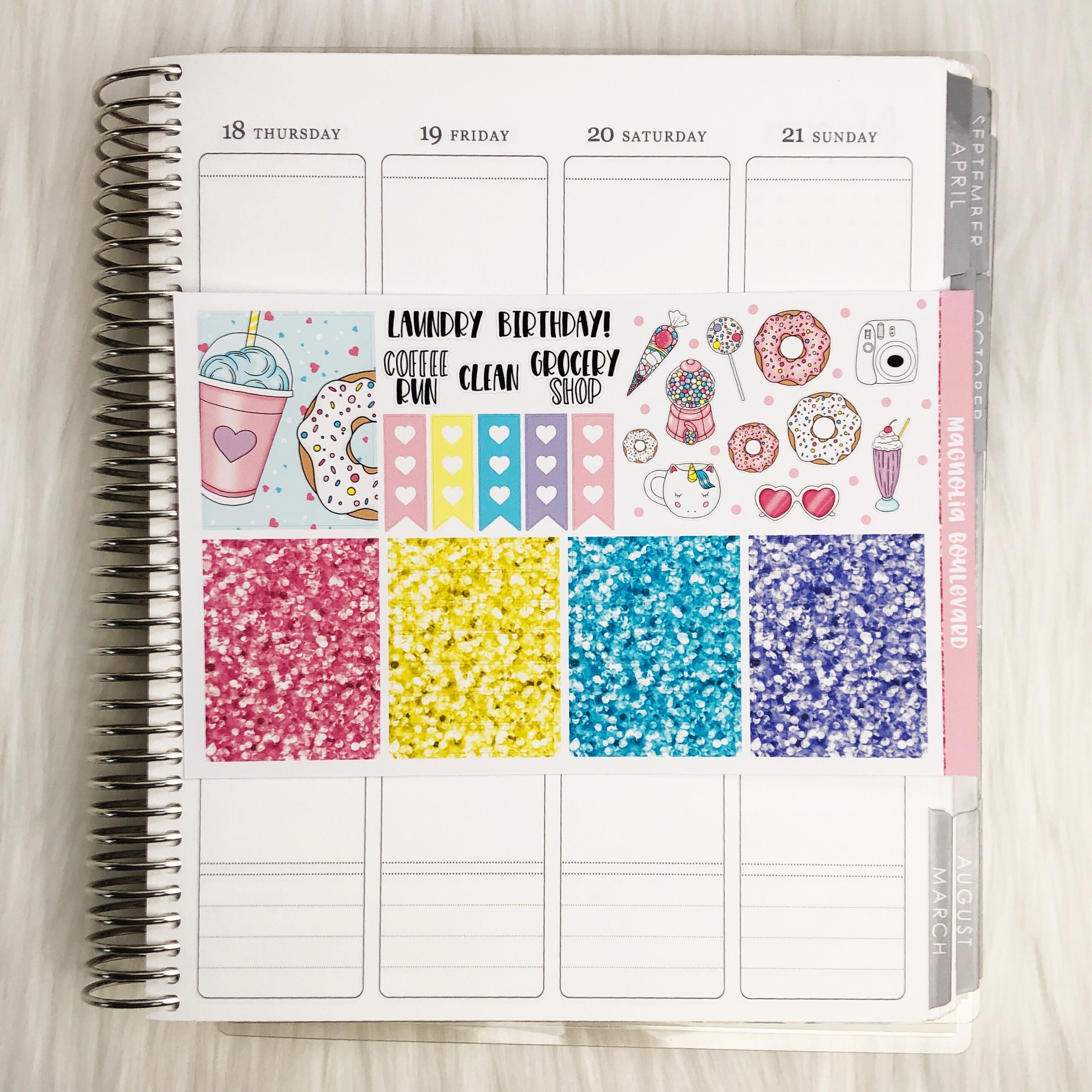 Pink Sugar Vertical Weekly Planner Sticker Kit | Etsy
