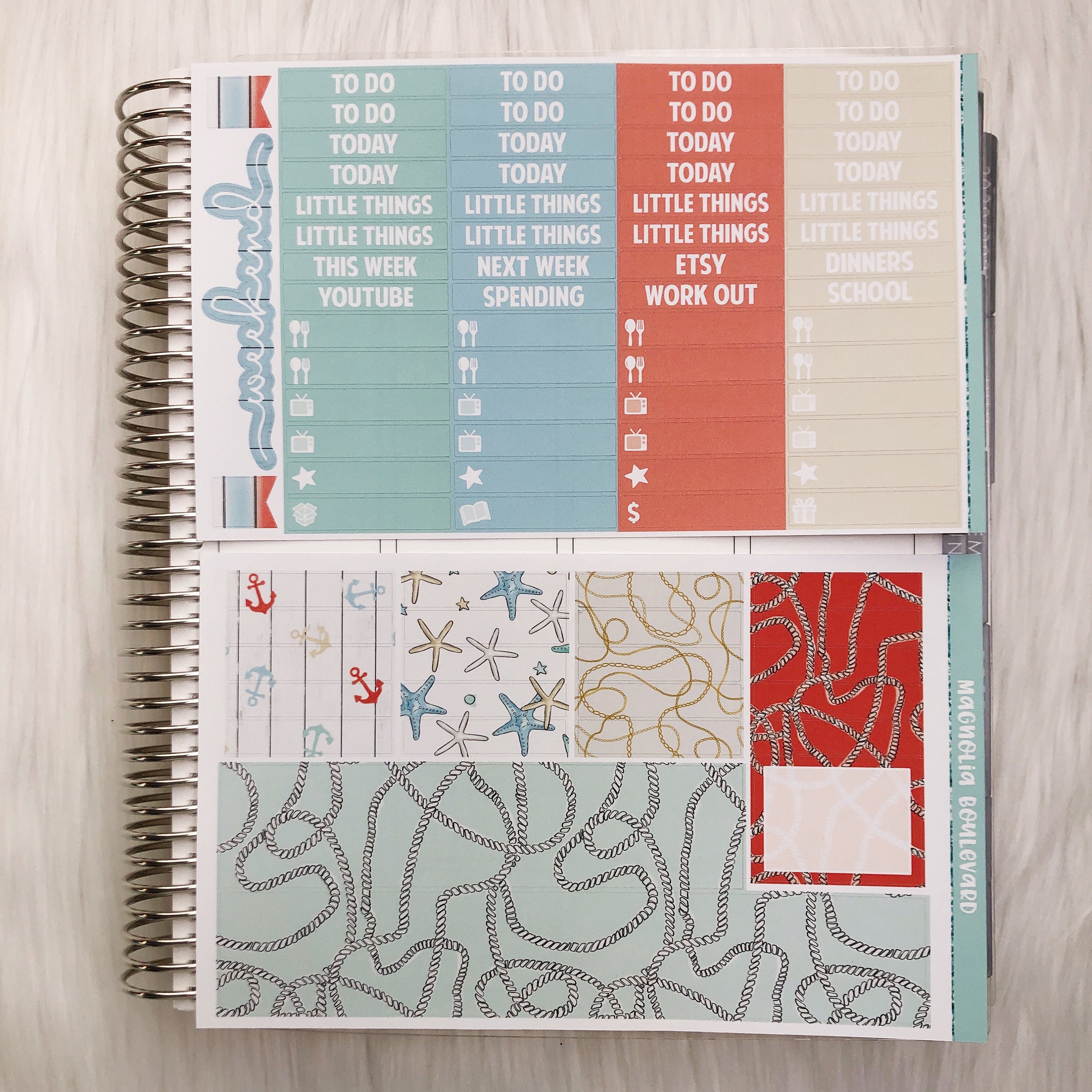 Coastal - Vertical Weekly Planner Sticker Kit - Etsy