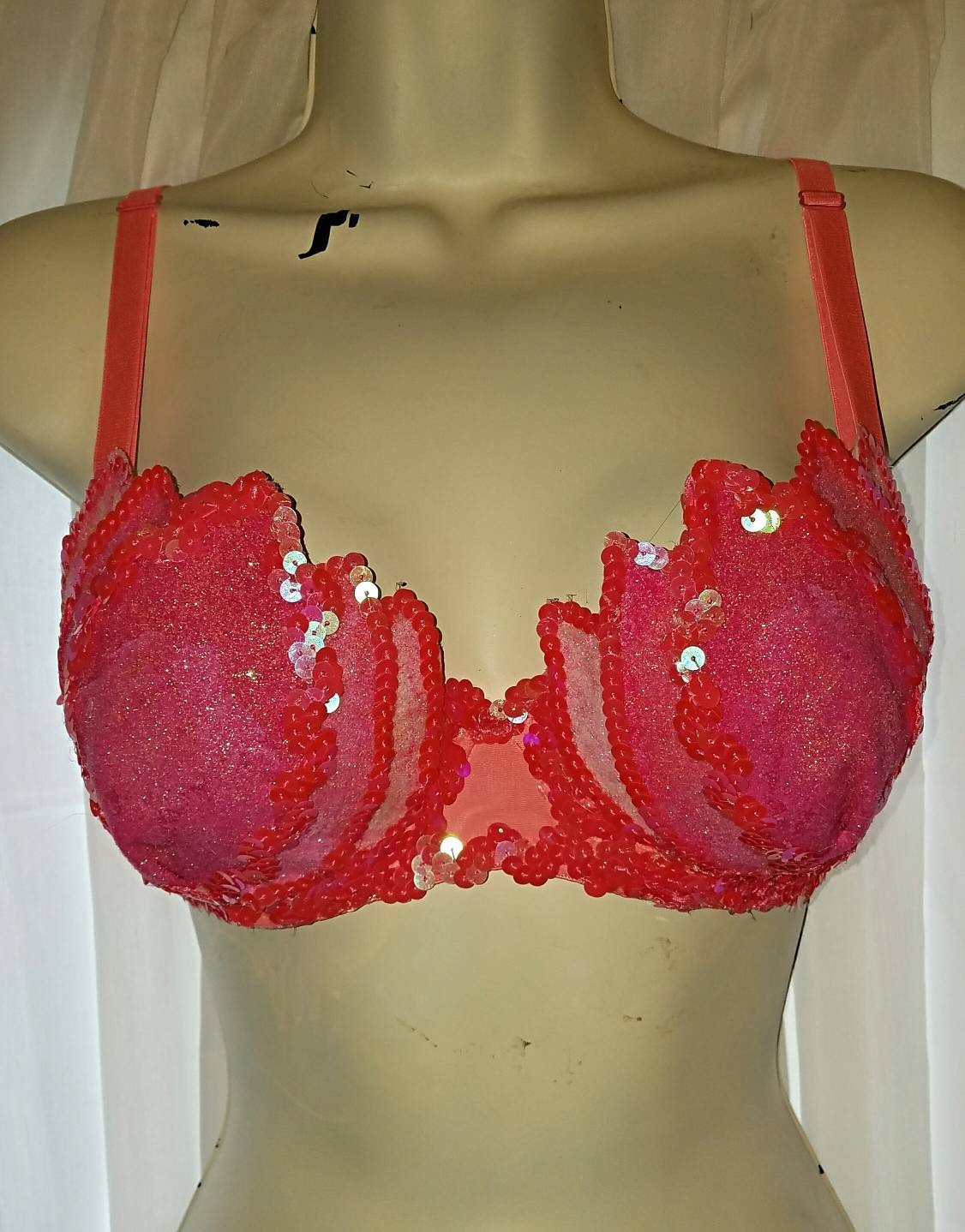 Barbie Inspired Flower Rave Bra / Pink and Turquoise Festival Top