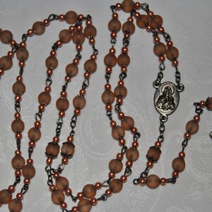 Frosted Glass Peach Rosary image 2