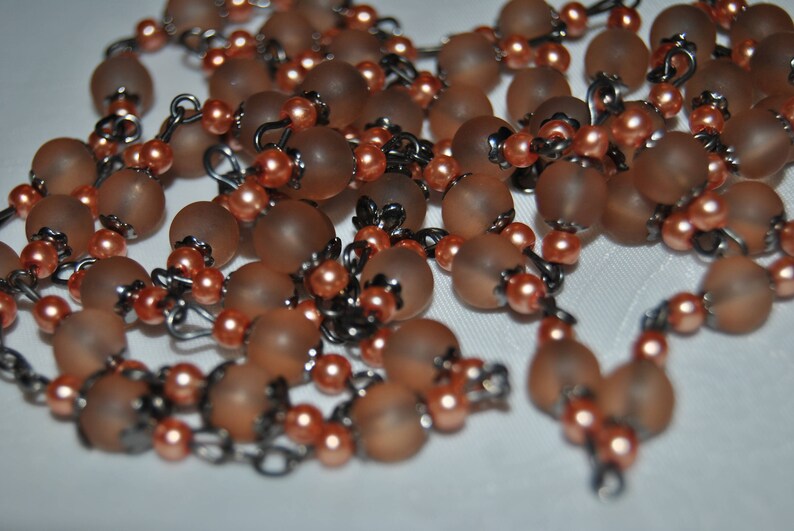 Frosted Glass Peach Rosary image 3