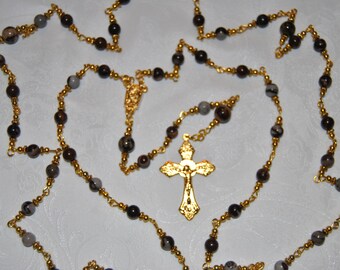 Relic of Lourdes Jasper Rosary