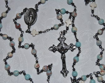 Sea Blue Jasper Rosary