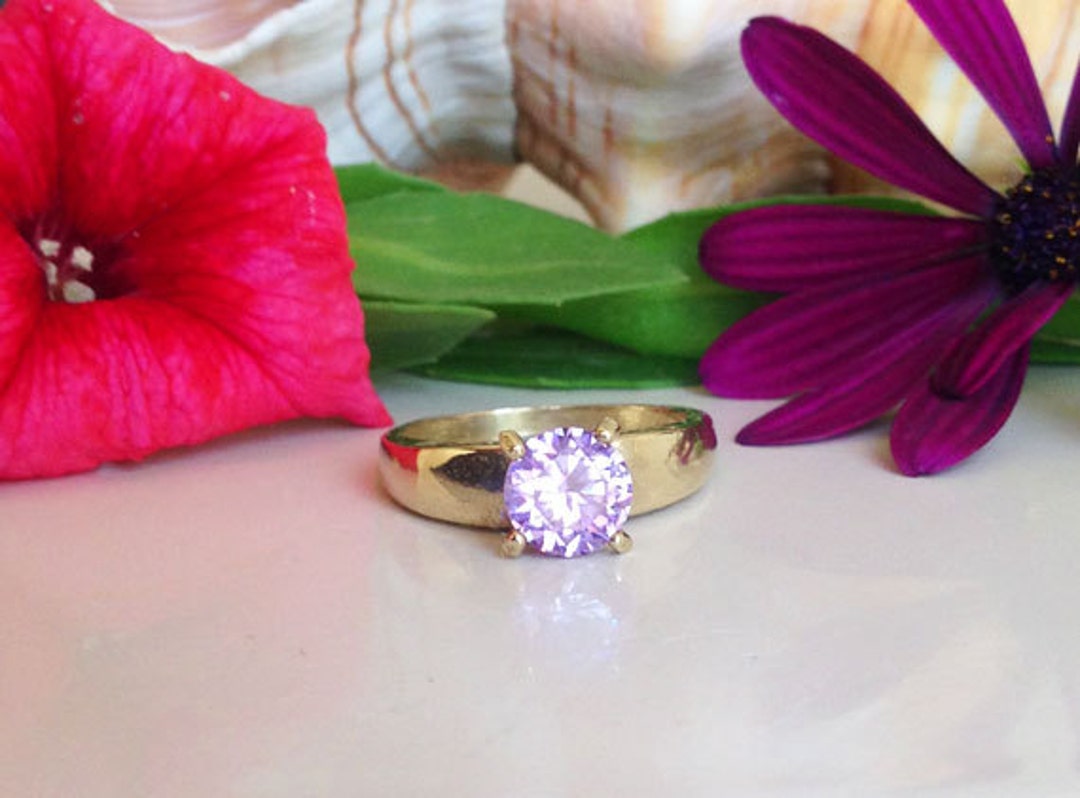 Lavender Amethyst Ring Love Ring Wedding Jewelry Gemstone Ring Gold