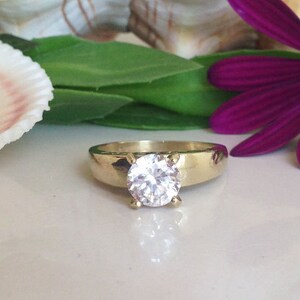 Clear Quartz Ring - April Birthstone - Love Ring - Wedding Jewelry - Gemstone Ring - Gold Ring - Faceted Ring - Bridal Gift