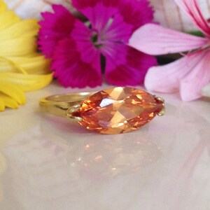 Citrine Ring - November Birthstone - Gold Ring - Yellow ring - Cocktail Ring - Delicate Ring - Gemstone Ring - Bridal Gift