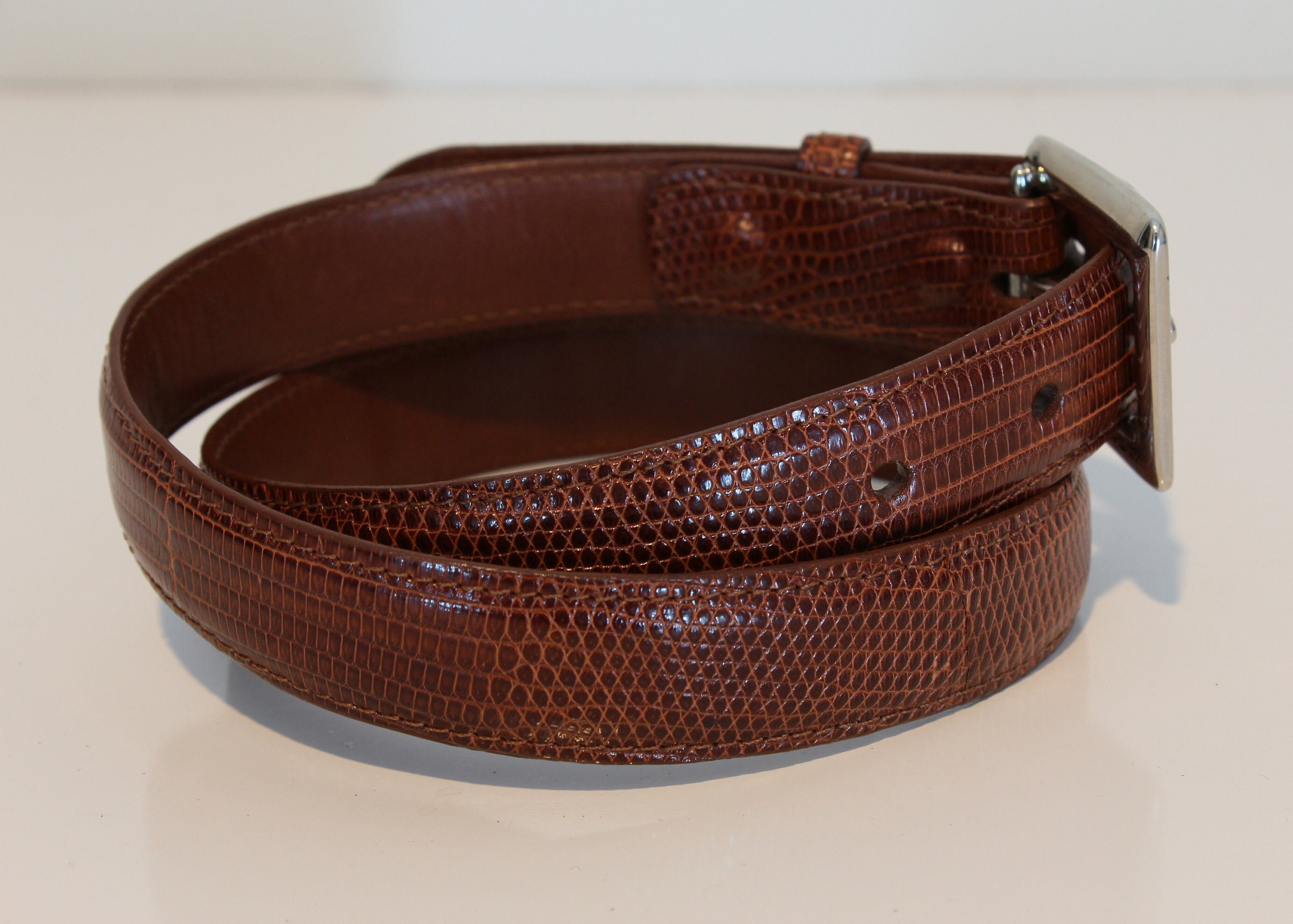 King Exotic Burgundy ~ Wine ~ Maroon Color Belt Genuine Teju Lizard