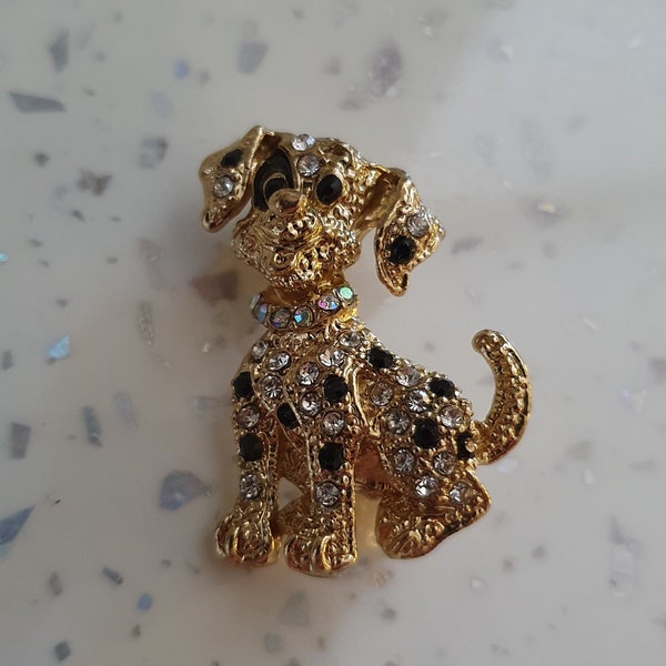 Cute Dalmatian dog brooch pin