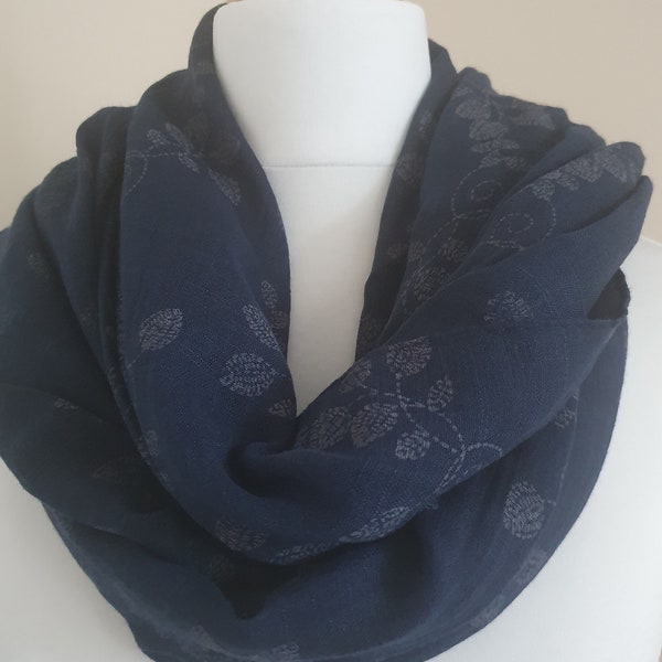 Buy one get one FREE. Special promotion. Navy with dark grey leaf detail.