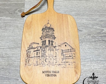 Mystic Falls Cutting Board, TVD, Laser Engraved Design