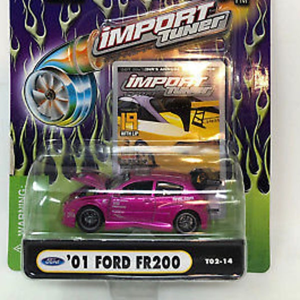 Muscle Machines Import Tuners Pink 2001 Ford FR200 1:64 Scale MOC