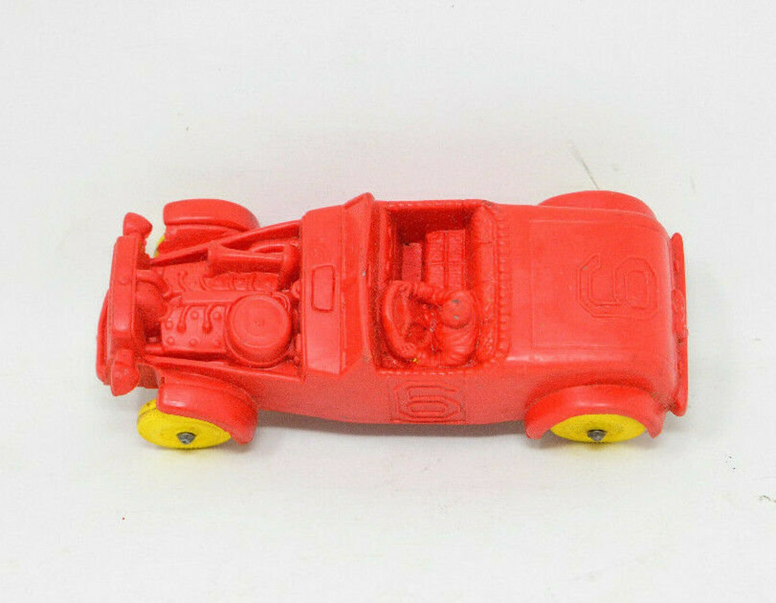 Vintage Auburn Red Rubber Hot Rod Roadster 6 4 Inch Etsy