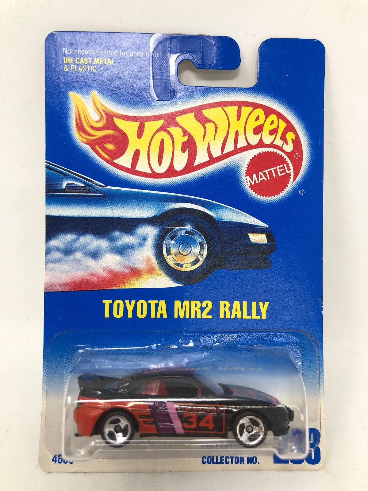 HOT WHEELS 1991 BLUE CARD TOYOTA MR2 RALLY #233 WHITE ...