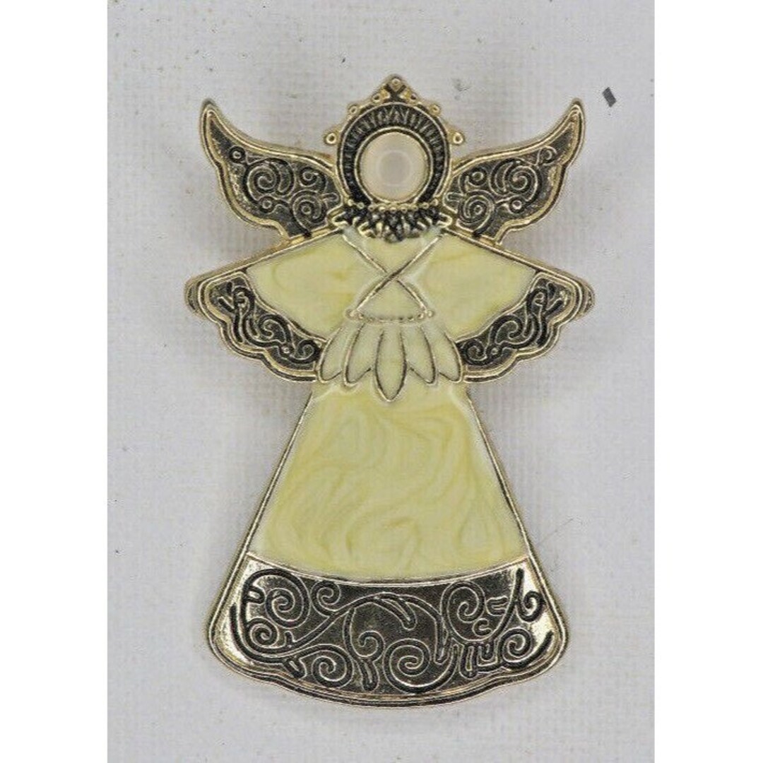 Cole Gold Tone & Pearlescent Angel Brooch Pin Costume Etsy