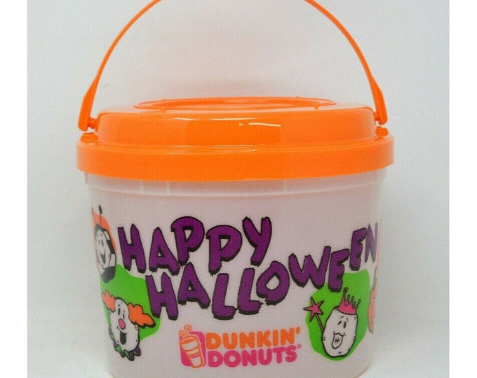 Dunkin Donuts Halloween Trick or Treat Candy Bucket With Lid Etsy