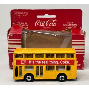 Vintage Matchbox Coca Cola Coke Double Decker Bus Leyland Titan Yellow