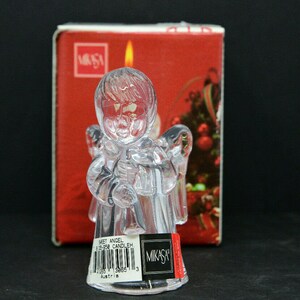 Mikasa Glass Sweet Angel Christmas Candle Holder 4 Inch