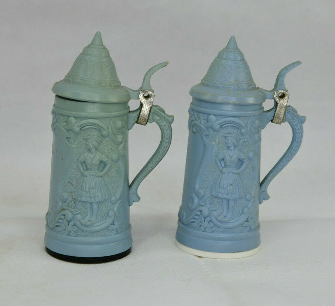 Vintage Plastic German Beer Steins With Flip Tops Shaped Salt Etsy