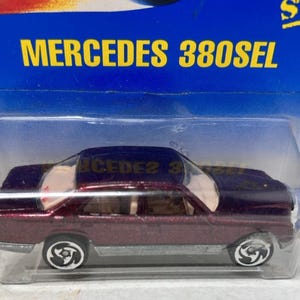 Vintage Hot Wheels Mercedes 380SEL Dark Red Razor Wheels #253