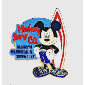 Disney DCA Mickey Surf Co. Mickey Mouse With Surfboard Pin#5856