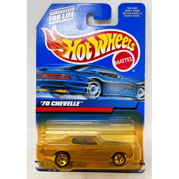 Vintage Hot Wheels Gold '70 Chevelle SS Yellowed Blister