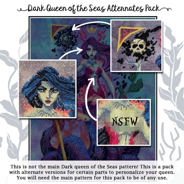Dark Queen of the Seas "Choose your own" alternates add-on pack, Digital Download, Autumn Lane Stitchery
