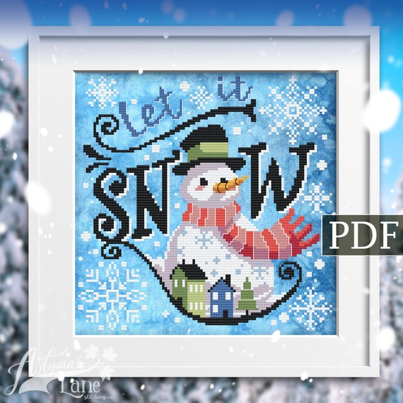 Holidays Santa Claus Let it Snow_ Cross Stitch Pattern Holidays Santa Claus Let it Snow_ Cross Stitch Pattern
