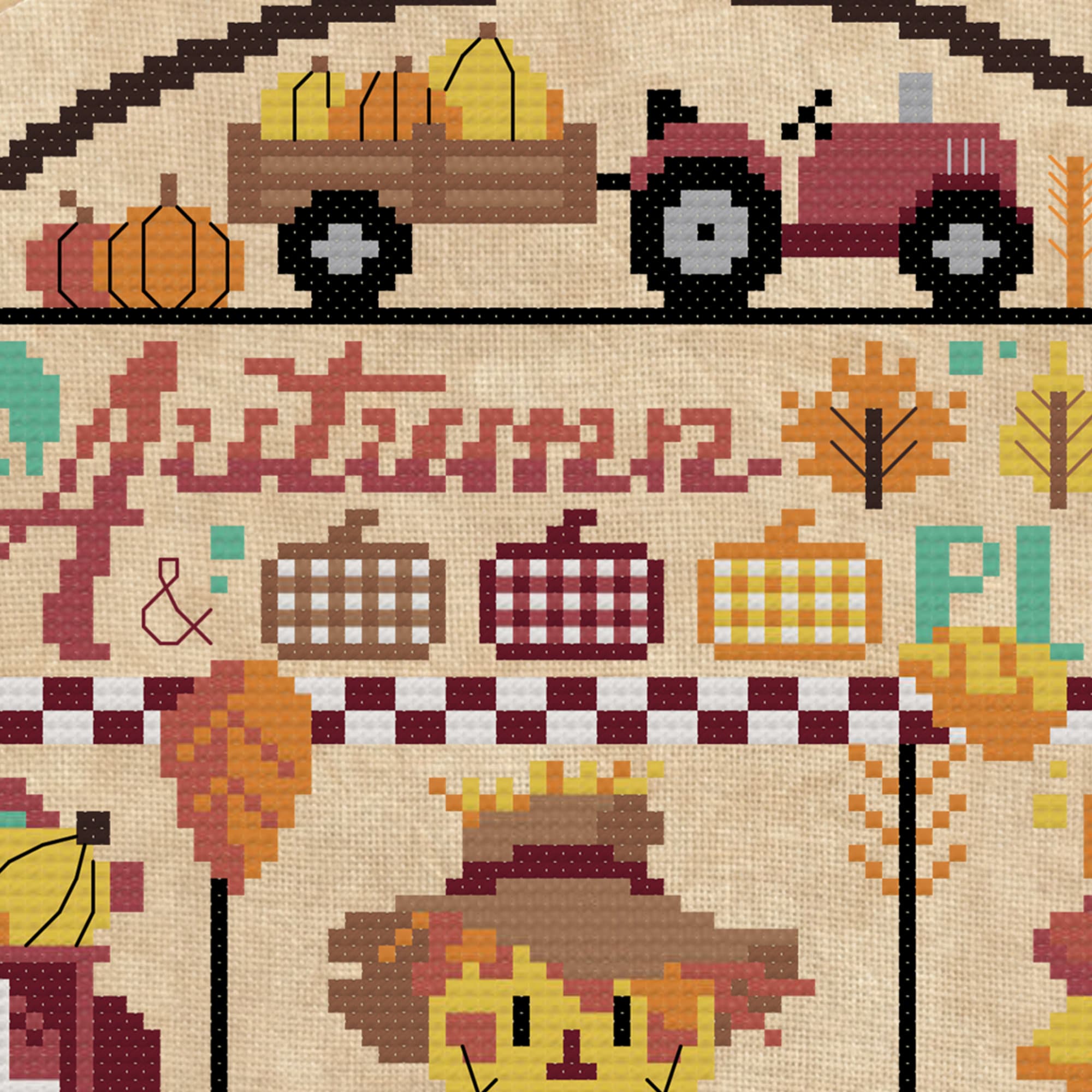 Fall Cross Stitch Sampler, Autumn X Stitch Pattern, Autumn Cross Stitch ...