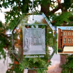 Pet Portrait Ornament | pet lover, pet memorial, memorial gift, engraved glass photo, etched picture, personalized gift, dog lover afbeelding 6