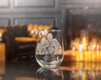 Christmas Gift for Mom, Put your Photography on a glass, family photo, laser etched, picture glass, personalized wedding gift, family photo