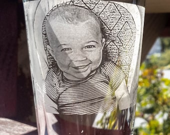 Vaso de pinta personalizado con foto grabada, regalo con foto personalizada