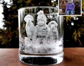 Father's Day Gift from Daughter Glass | fathers day gift, dad gift, papa gift, grandpa gift, family portrait, personalized dad gift, father