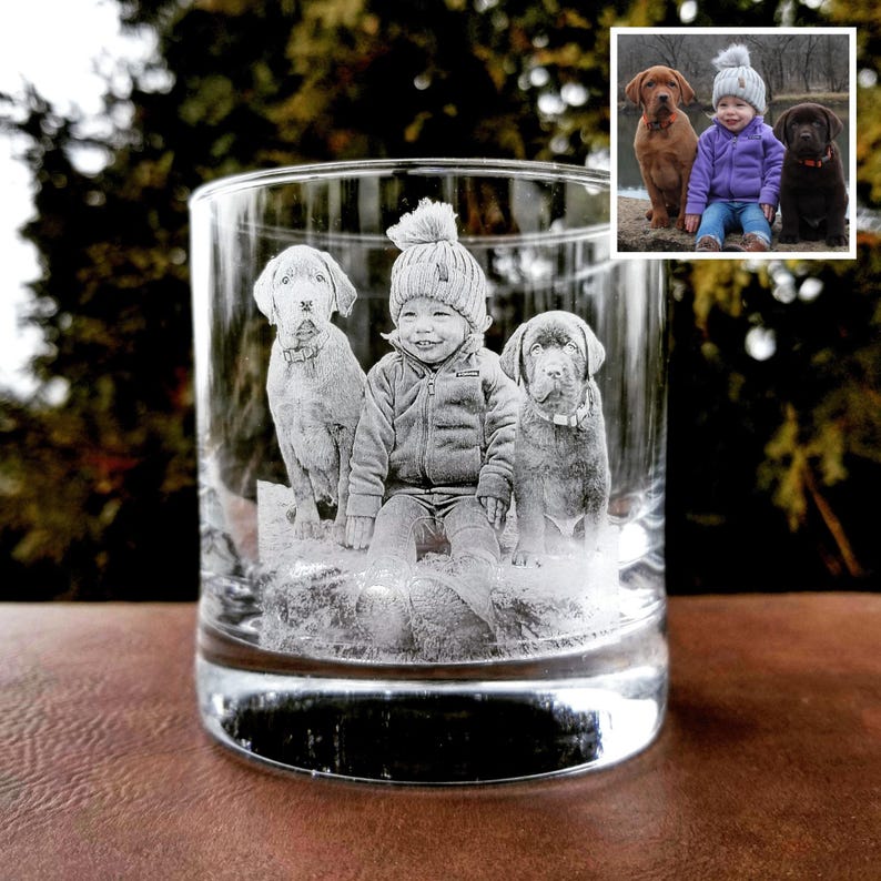 Cadeau de fête des pères de fille en verre | cadeau fête des pères, cadeau papa, cadeau papa, cadeau grand père, portrait de famille, cadeau papa personnalisé, père image 1