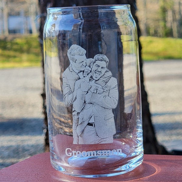 Personalized Barware for Him, Best Gifts for Dad, Custom portraits for dad Etched on Glass, Personalized gifts for dad, For Grandpa Gift