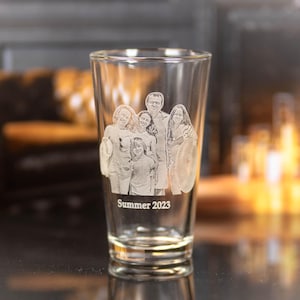 Etched Photo Pint Glass | picture on glass, photo gifts, family photo, etched glass, baby photo, personalized, gifts for her, gifts for him