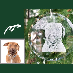 Photo Etched Glass Ornament | photograph on glass, custom ornament, pet photo, dog lover, dog, pet lover, animal lover, portrait, christmas
