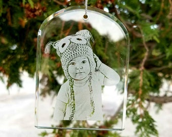 Christmas Ornament | Personalized gift, Portrait,  photograph on glass, personalized ornament, anniversary gift, wedding, holiday decor