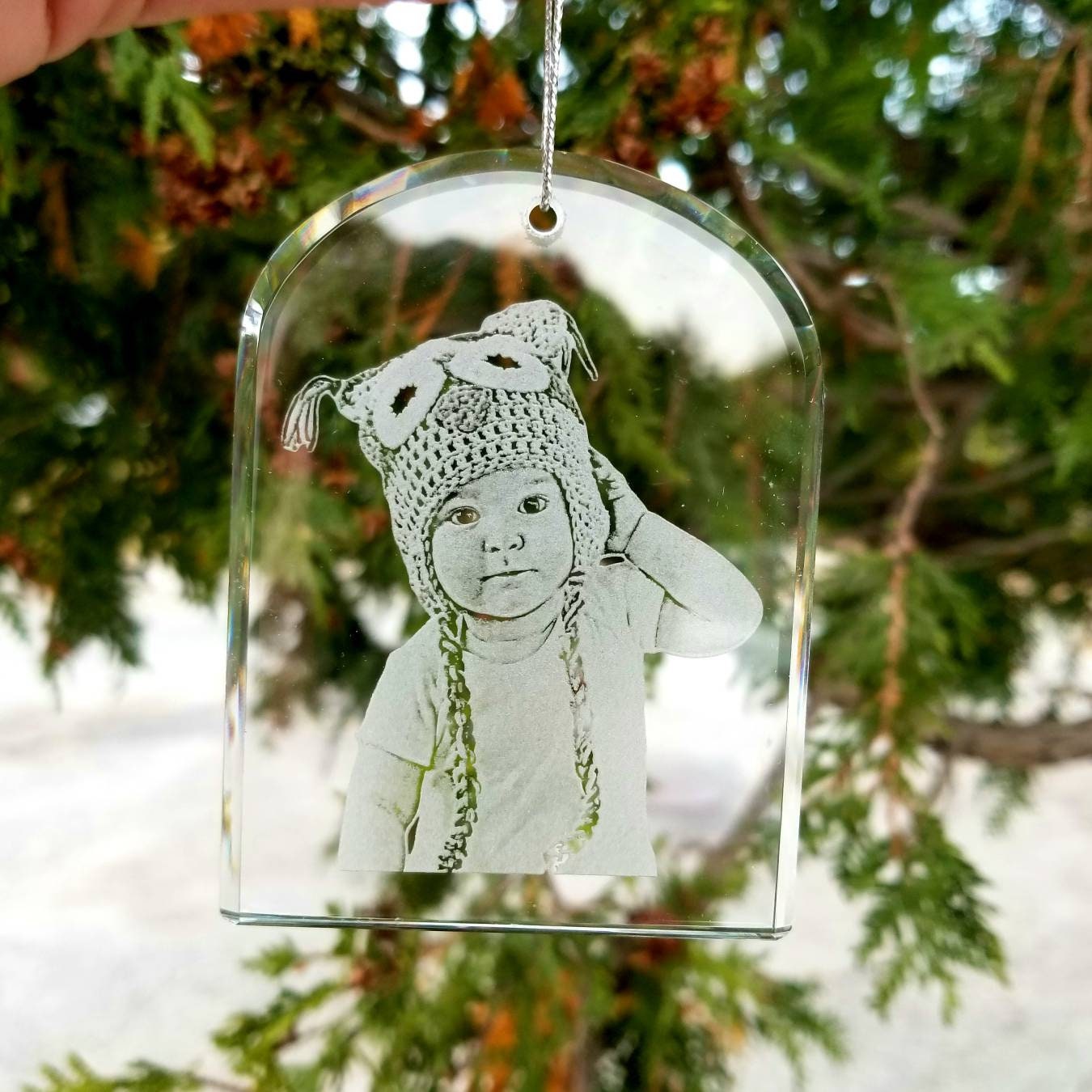 Photo Etched Glass Ornament | photograph on glass, custom ornament, pet photo, dog lover, dog, pet lover, animal lover, portrait, christmas