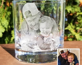 Father's Day Gift from Daughter Glass | fathers day gift, dad gift, papa gift, grandpa gift, family portrait, personalized dad gift, father