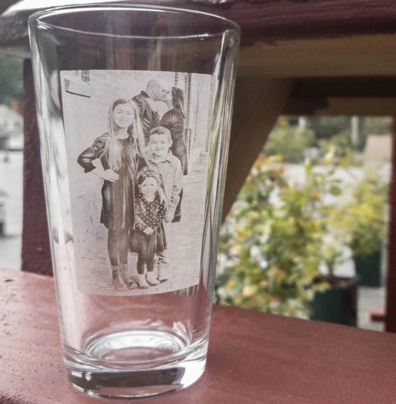 Pint Glass Etched Glasses Photo on Glass Photography Etsy