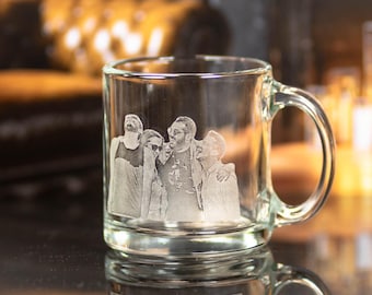 Personalized Photo Engraved Glass Mug, Mother's Day Gift