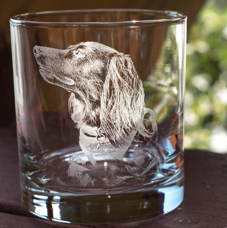Rocks glass, photograph on glass, custom glasses, pet photo, dog lover, dog, pet lover, animal lover, custom order, etched glass, for pets image 4